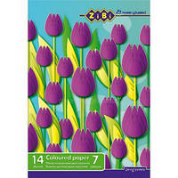 Папір кольоровий двосторонній А4 14арк., 7 кольорів Zibi