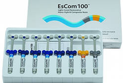 EsCom100 Kit Cвітлозатверджуючий Наногібрідний композитний матеріал (8 шпр: A1, A2-2, A3-2, A3.5,B2,AO3)