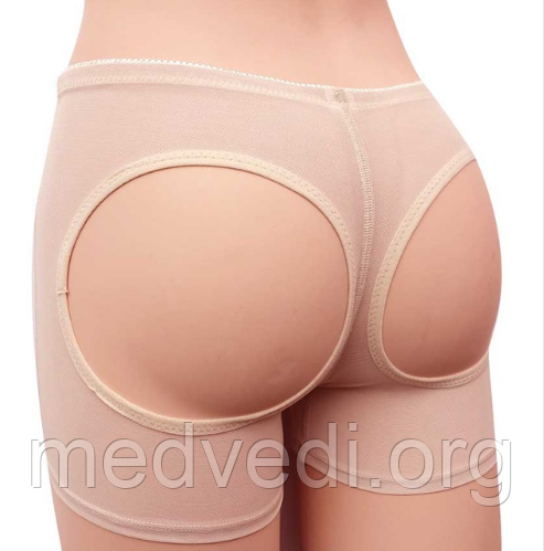 Жіноча коригувальна білизна, шорти труси для корекції стегон і сідниць — Booty Maker (Бежевий), Розмір M