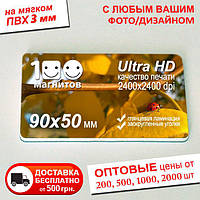 Магніт візитка на піноматеріалі. Розмір 90х50 мм. Товщина 3 мм