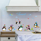 Наклейка на шпалери декоративна Пінгвіни, фото 4