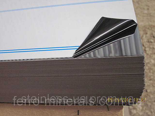 Неіржавкий лист 2х1250х2500 мм, AISI 430(12х17), ВА+РЕ дзеркальний