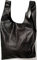 Женская кожаная сумка POOLPARTY leather-tote голубая, черная