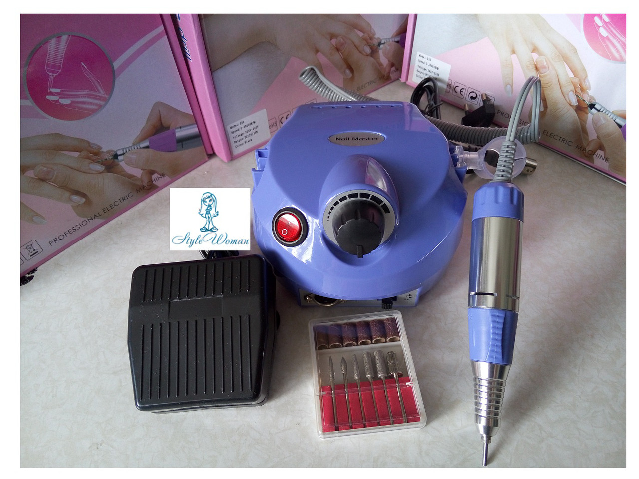 Фрезер для манікюру та педикюру DM-202 30000 обертів (35 W) 35вт синій, фото 1