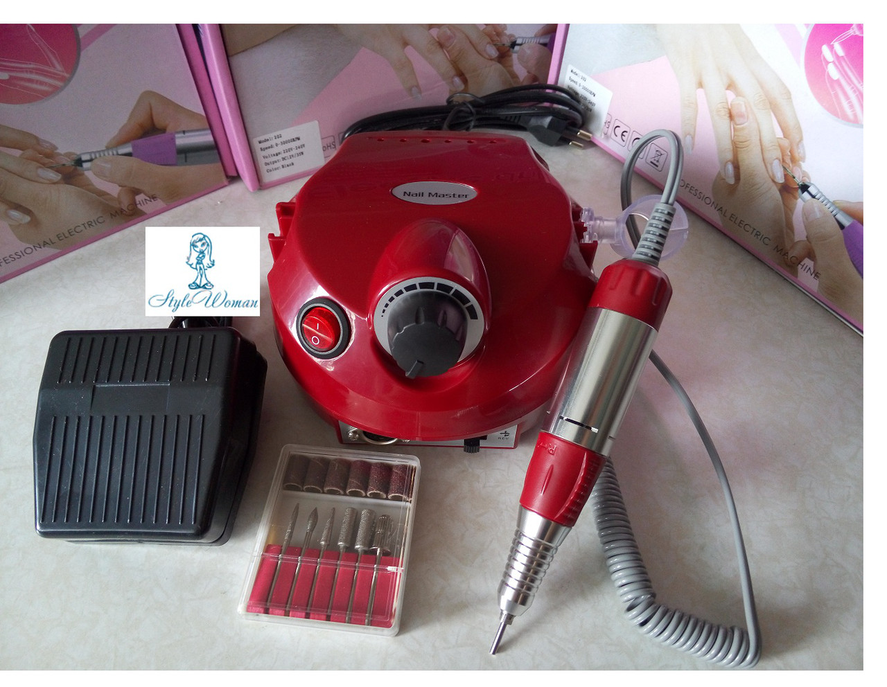 Фрезер для манікюру та педикюру DM-202 30000 обертів (35 W) 35вт червоний