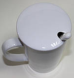 Кружка керамічна з кришкою і ложкою, блакитний єдиноріг, 350 мл, фото 3