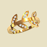 Кільце жіноче срібне Листки, фото 3