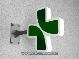 Аптечний хрест з підсвіткою "Таїланд" 600х600 мм (Від: Двосторонній; )