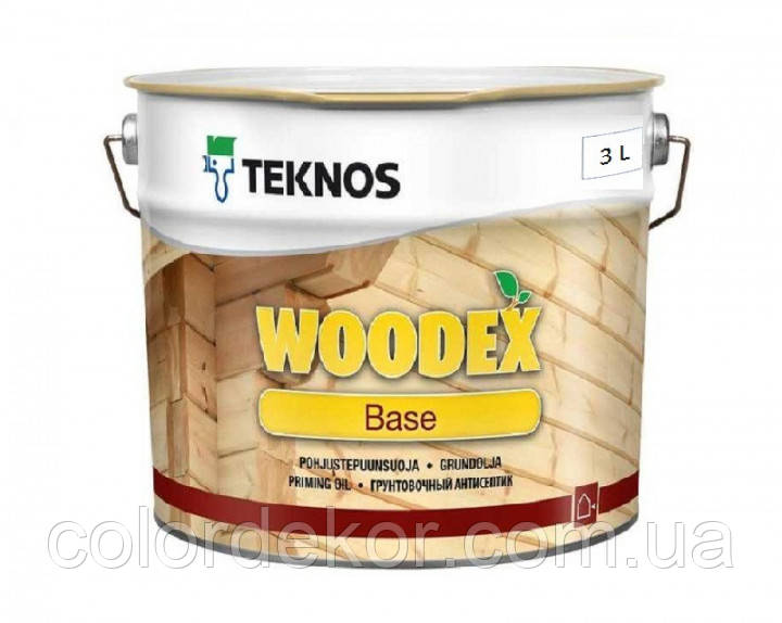 Ґрунтовка антисептична TEKNOS WOODEX BASE для деревини 3 л