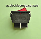 Перемикач клавішний 28.5 х 22 мм, 250V 15А, колір клавіши - червоний, фото 2