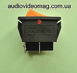 Перемикач клавішний 28.5 х 22 мм, 250V 15А, колір клавіші - помаранчевий, фото 2