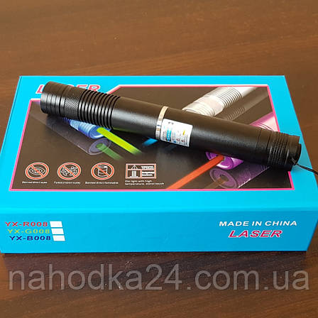 Синій лазер 15 000mW Pro (445nm) B008 з додатковими насадками!, фото 1