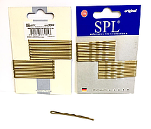 Невидимки для волосся фрезеровані з однією кулькою, золото, 5 см 1/24 шт.