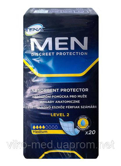 Урологічні вкладиші для чоловіків Tena Men Level 2 20шт. (прокладки урологічні чоловічі)