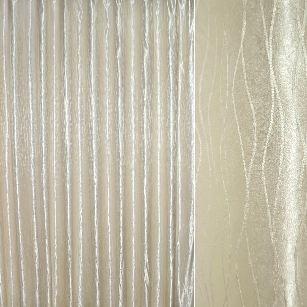 Атлас жакард для штор хвилі молочний, ш.280