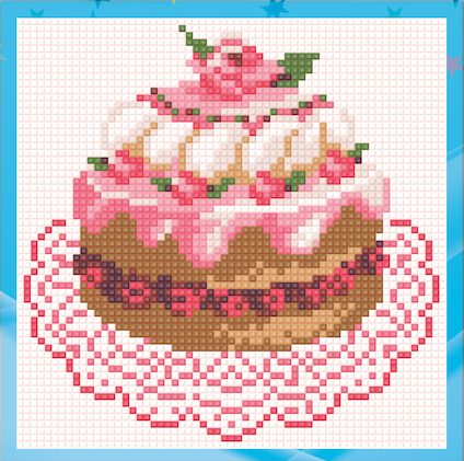 Набір з алмазної мозаїки Торт UA-006 (15 х 15 см) ТМ Алмазна мозаїка, фото 1