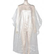 Пеньюар одноразовий водостійкий поліетиленовий (білий) 100шт