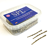 Невидимки для волосся фрезеровані з однією кулькою, золото, 5 см 1/250 шт.