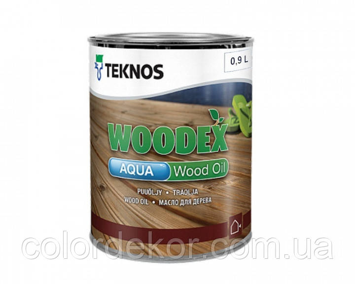 Масло воднодисперсионное TEKNOS WOODEX AQUA WOOD OIL для древесины 0,9 л - фото 1 - id-p674287171