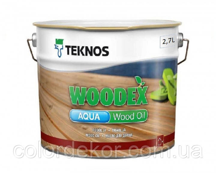 Олива воднодисперсійна TEKNOS WOODEX AQUA WOOD OIL для деревини 2,7 л