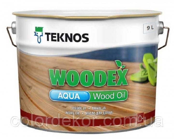 Масло воднодисперсионное TEKNOS WOODEX AQUA WOOD OIL для древесины 9 л - фото 1 - id-p674290068