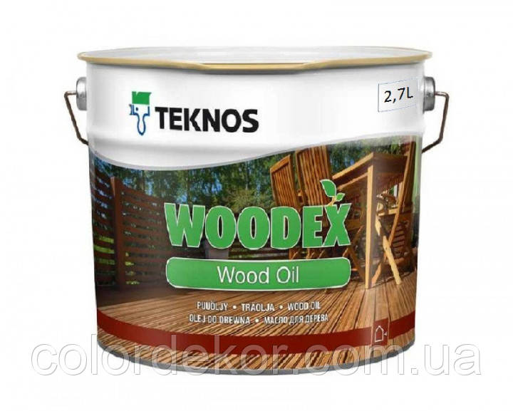 Масло органоразбавляемое TEKNOS WOODEX WOOD OIL для древесины 2,7 л - фото 1 - id-p674294016