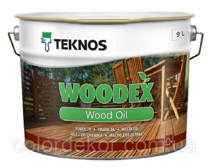 Масло органоразбавляемое TEKNOS WOODEX WOOD OIL для древесины 9 л - фото 1 - id-p674295070