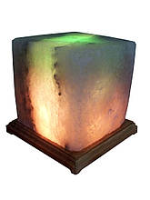 Сольова лампа Квадрат — 9-10 кг, Біла, Світлова лампочка