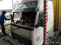 Изготовление лобового стекла триплекс на грузовик Volvo FH. Установка лобового стекла на Вольво ФШ в Никополе (Украина) 2