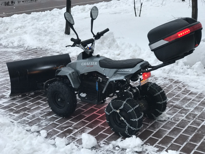 Электроквадроцикл CRAFTER FISHER PLATINUM с ковшом для снега и цепями на колесах, подсветка днища - фото 4 - id-p674322635