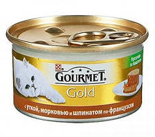 Gourmet Gold (Гурмет Голд) Консерва для котів шматочки в паштет з качкою морквою і шпинатом, 85 г