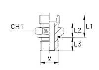 Адаптер прямий DIN24* METR 10L(Ш) - METR-OR М18*1,5(Ш)