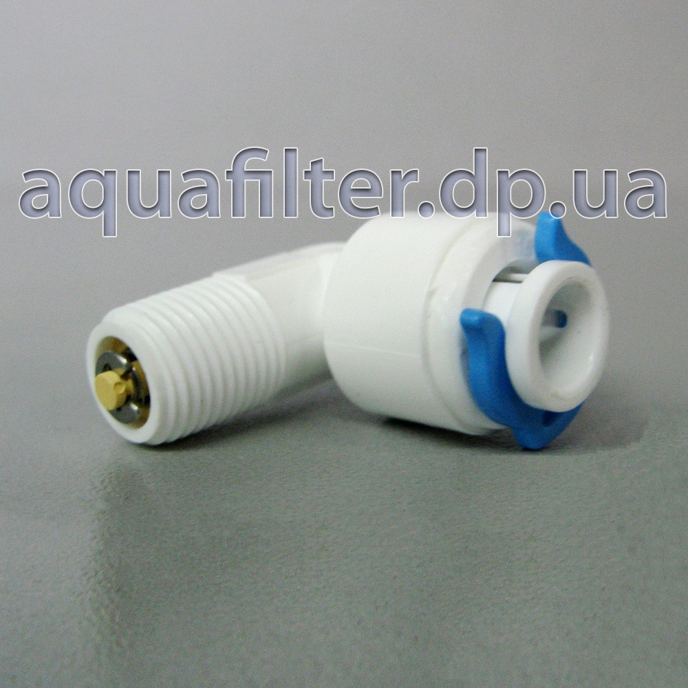 Кутовий зворотний клапан для осмосу Organic 1/8" різьба — 1/4" шланг