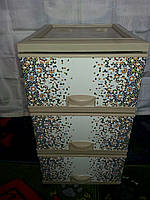 Пластиковий комод elif мозаїка, попити комод, ящик для речей і іграшок (еліф)