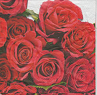 Салфетки бумажные "Букет красных роз"