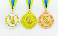 Медаль спортивная с лентой двухцветная d-6,5см Волейбол 1-золото, 2-серебро, 3-бронза(металл)