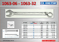 Ключ рожково-накидной с изгибом 45°, 30мм., KING TONY 1063-30