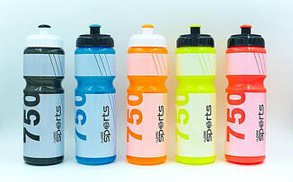 Пляшка для води спортивна FI-5960-3 750 мл I LOVE SPORT (PE прозрач, силікон, жовтогар.-білий-оранж.), фото 2