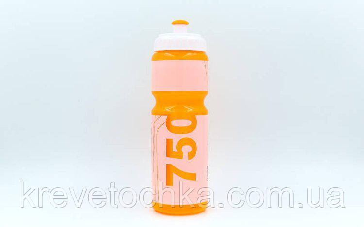 Пляшка для води спортивна FI-5960-3 750 мл I LOVE SPORT (PE прозрач, силікон, жовтогар.-білий-оранж.)