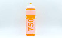 Бутылка для воды спортивная FI-5960-3 750мл I LOVE SPORT (PE прозрач, силикон, оранж.-белый-оранж.)