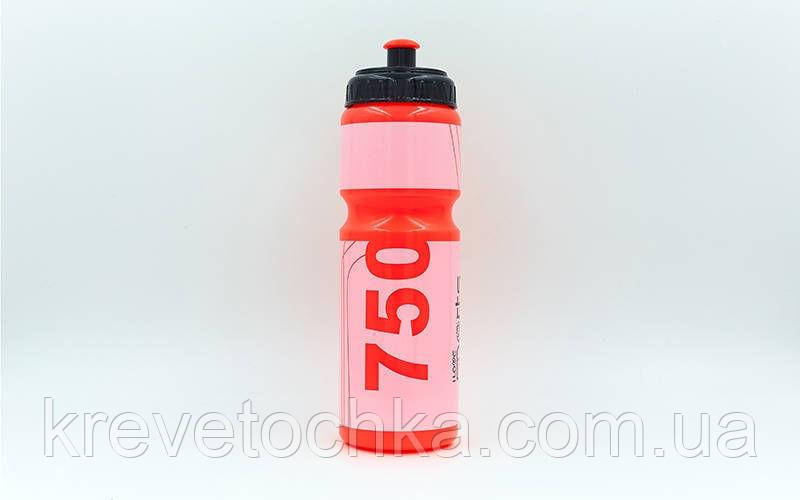 Пляшка для води спортивна FI-5960-5 750 мл I LOVE SPORT (PE прозрач, силікон, корал.-білий-корал.)