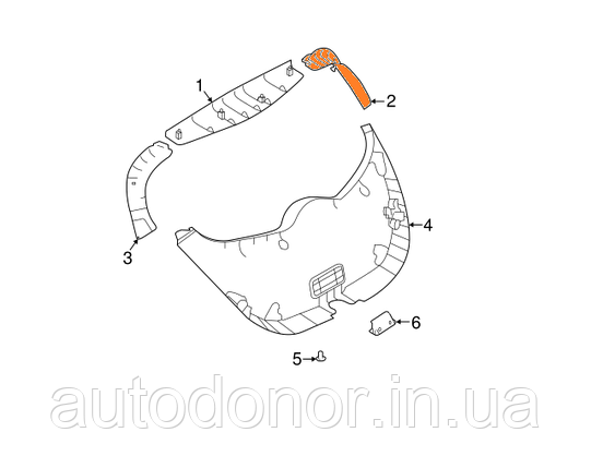 Обшивка дверей (кришки, ляди) багажника ліва Nissan Leaf AZE0 (13-17) 90903-3NF0A, фото 2