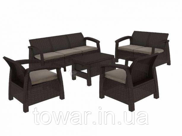 Набір садових меблів CORFU Set Triple Max коричневий