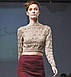 Дизайнерський жіночий в'язаний светр машинної в'язки, з ажурними принтами "Метелики", фото 3