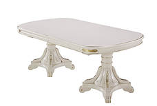 Великий обідній стіл DM-P22 Ext Т Olberg ,білий з патиною шампань, фото 3
