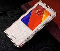 Золотиста чохол-книжка з одним віконцем для Meizu MX5