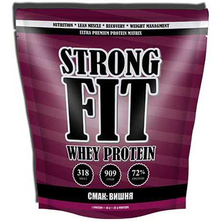 Сироватковий протеїн концентрат Strong FIT Whey Protein (909 г) стронг фит вей брауні