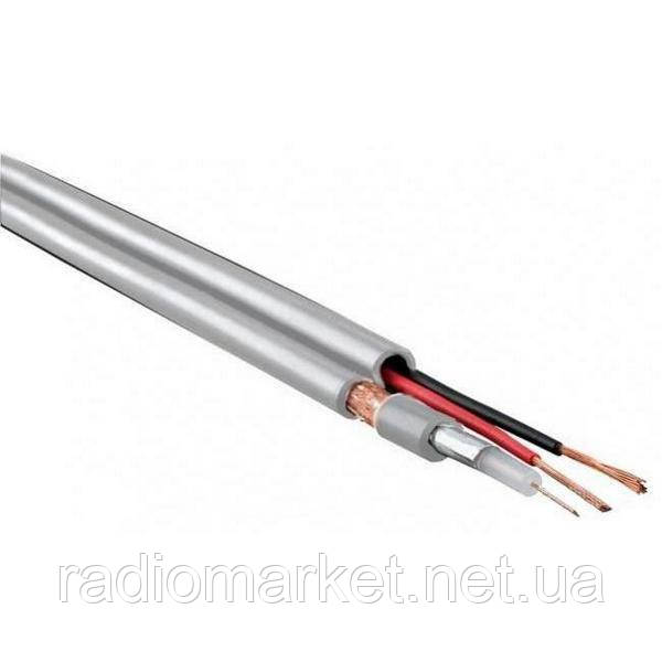 Кабель для відеоспостереження RG-59+ 2х0,5"EuroSat, білий
