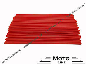 Чохол на спиці мотоцикла (трубка) пластиковий червоний, довжина 24 см, 72 шт.