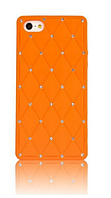 Силиконовый оранжевый чехол со стразами для Iphone 5/5S